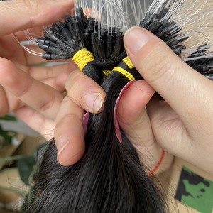 [HAIR MICRO LINK MICRO LOOP] Raw Cambodian Temple Cabello humano Micro Links Extensiones de cabello rizado natural y ondulado natural - Product Image 3