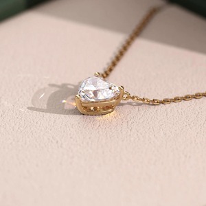 1 CT Heart Cut Lab Grown Diamond Pendant Necklace_ 14K Gold Solitaire - Product Image 5