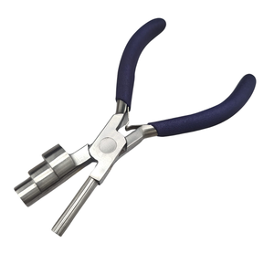 Pince à sertir les fils de bijoux en 3 étapes avec brosse en silicone et poignée en plastique pour usage manucure, pince à plier en acier inoxydable - Product Image 4
