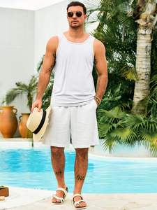 เสื้อกล้ามผู้ชายทันสมัย ผ้าโพลีเอสเตอร์เนื้อเรียบ ระบายอากาศดี เนื้อผ้านุ่ม ยืดหยุ่น กระชับรูปร่าง ใส่สบายทุกวัน เย็บตะเข็บแข็งแรง - Product Image 5