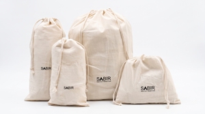 Bolsas de Almacenamiento con Cordón de Algodón STI, Diseño Minimalista, Organizadores de Viaje Portátiles, Color Natural, Juego de Cuatro - Product Image 4