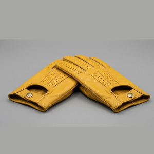 Gants et mitaines en cuir souple pour homme, style vintage, unisexe, coupe ajustée, à doigts entiers - Product Image 6