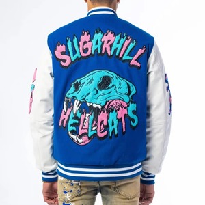 Chaqueta Varsity Unisex Personalizable con Estampado Frontal, Chaqueta de Invierno con Exterior de Lana, Cierre de Cremallera, Cuello Alto, Diseño Transpirable - Product Image 2