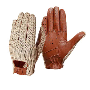 ถุงมือขับรถหนังแกะหน้าหนาวแบบคลาสสิกสำหรับผู้ชาย ผลิตตามสั่งจากโรงงาน รองรับหน้าจอสัมผัส - Product Image 4