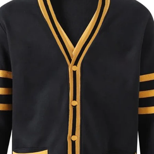 Winter Alabama State Black Gold Wool/Cashmere Fleece Varsity <b>Cardigan</b> Custom Casual Knit Sweater <b>Chenille</b> Embroidered Greek - Product Image 4