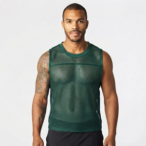 New Quality Street Style <b>Mesh</b> Tank <b>Top</b> for Men Custom 100% Polyester Quick Dry Breathable Tank <b>Top</b> For Summers Wear - Product Image 4