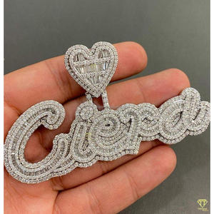 Pendentif personnalisé « Nette » serti de diamants de laboratoire, collier hip-hop bling-bling, cadeau - Product Image 4