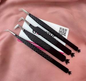 แหนบปลายแหลมไฟเบอร์สีดำเคลือบกันลื่น ขนาด 45 ซม. แบบยาว 90 องศา ดีไซน์แบบ Crown Cutout ทำจากสแตนเลส - Product Image 2