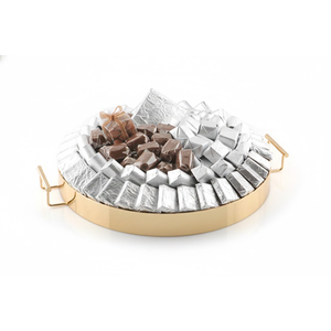 Plateau de service pour hôtel et restaurant, en métal plaqué or, plateau à chocolat, présentoir à chocolat pour mariages ou occasions spéciales - Product Image 1