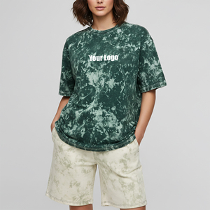 High Quality Oversized Drop Shoulder acid wash Women's 2 Piece Short <b>Set</b> Premium Quality 100% Cotton Eco-Friendly ladies <b>set</b> - Product Image 3