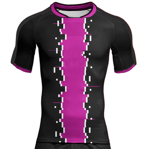 Maillot de football personnalisé pour homme, noir et violet rayé, sublimé, anti-humidité, ajusté, manches courtes, toutes saisons, vêtements de sport - Product Image 4