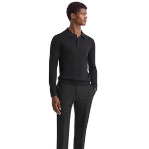 Chemise polo à manches longues de haute qualité personnalisée, 300 g, couleur unie, tissu en coton lourd de qualité supérieure, respirant, élégant - Product Image 2