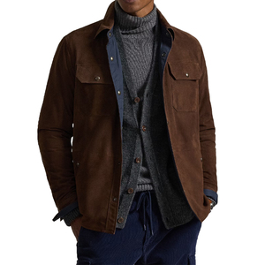 Premium Lightweight Reversible <b>Suede</b> Taffeta Shirt <b>Jacket</b> Men Luxury Overshirt OEM Custom Heritage Minimal Outerwear Midweight - Product Image 1