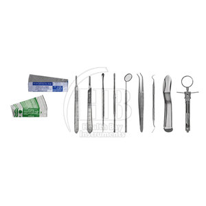 ชุดเครื่องมือผ่าตัดช่องปากระดับมืออาชีพ HEALTH BAY INSTRUMENTS HBI-409 ทำจากสแตนเลสสตีล ใช้ซ้ำได้ ด้ามจับออกแบบตามหลักสรีรศาสตร์ ใช้แรงมือ  สีเงิน - Product Image 2