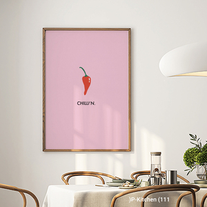 Arte de pared navideño, póster minimalista con ilustración de chile, decoración moderna para pared de cocina, impresión en lienzo - Product Image 3