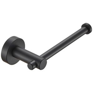 Portarotolo da parete in alluminio spaziale nero opaco spesso per bagno, cucina, lavanderia - Product Image 1