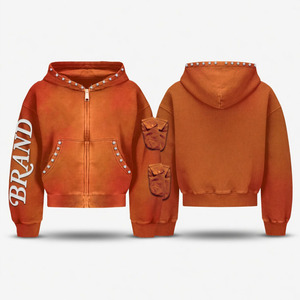 Sudadera con Capucha Personalizada Premium con Serigrafía de Piedras de Imitación, Material de Alta Calidad, Estilo Urbano, Look Moderno, Unisex - Product Image 1