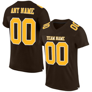 Custom Short Sleeve American Football Jerseys 100% Polyester Breathable Anti-Bacterial Plus Size Front Logo for Teams - Product Image 5