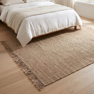 Natural Handwoven Textured <b>Jute</b> <b>Rug</b> Beige Modern Anti-Slip Geometric Flatweave Area <b>Rug</b> Fringed Edges Living Room Bedroom Home - Product Image 5