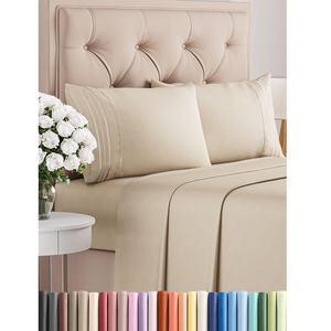 <b>Fitted</b> <b>Sheet</b> <b>Flat</b> <b>Sheet</b> and 2 Pillowcase Set Wholesale Soft Skin Friendly Multi-color Custom <b>Sheet</b> & Pillowcase Sets - Product Image 1