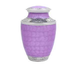 Urna Funeraria de Metal con Diseño de Lavanda Hecha a Mano para Cenizas de Adultos, Urna Conmemorativa Elegante con Grabado Floral para Entierro, Funeral y Hogar - Product Image 3