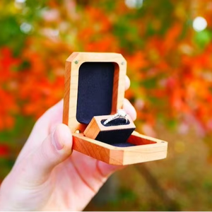 Ring <b>Box</b> with Soft <b>Cushion</b> Inside Wooden Ring <b>Box</b> for Engagement Gift Wooden Jewelry Ring <b>Box</b> by blossom craft india - Product Image 1