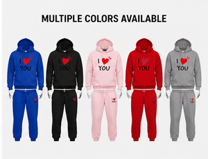 Conjunto Deportivo Personalizado para Parejas, Día de San Valentín 2027 |   Sudadera con Capucha y Pantalones Deportivos de Felpa 100% Algodón para Hombre y Mujer |   Casual - Product Image 6