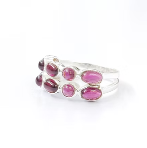 Handmade Multi Garnet <b>Ring</b> 3.8 Grams Natural Stone Dainty Style for Everyday Wear for Unisex - Product Image 2