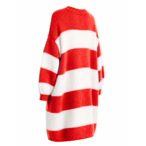 Cardigan long respirant personnalisé Delta Sigma Theta Sorority avec logo brodé sur le devant, rouge et blanc, décontracté, manches longues pour femme - Product Image 3