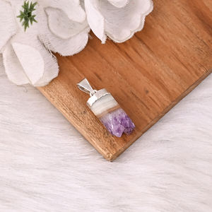 จี้สร้อยคอเงินแท้ 925 ประดับพลอยอะเมทิสต์ดิบธรรมชาติ ขายดีที่สุด ออกแบบได้ตามต้องการ สำหรับผู้หญิง ของขวัญสำหรับเธอ - Product Image 3