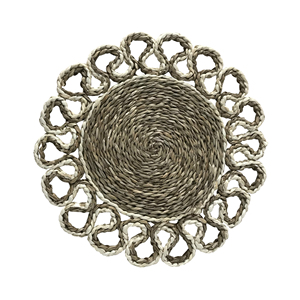 Mantel Individual Redondo de Yute y Fibra Marina de Moda, Posavasos de Cocina, Decoración de Mesa para Fiestas Hecha a Mano - Product Image 6