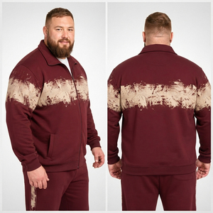 Wholesale Men Plus Size Track <b>Jackets</b> Turn Down Collar Training <b>Jacket</b> Men Cotton Fleece Zipper-Up Top <b>Winter</b> Wear Sports <b>Jacket</b> - Product Image 4