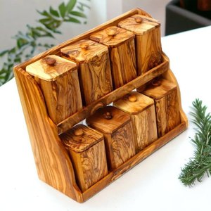 Organisateur en bois moderne et durable avec poignée pour la cuisine, la salle de bain, le bureau - Support en bois portable - Product Image 5