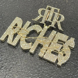 Colgante Personalizado de Plata de Ley 925 con Diamantes y Letra HB, Estilo Hip Hop, Certificado IGI, para Hombre, Ideal para Fiestas - Product Image 2