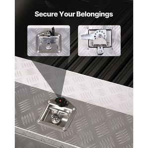 Cassetta Portautensili in Alluminio Resistente per Camion con Maniglia Laterale a Strisce, Serratura a T e Organizer per Chiavi - Product Image 4