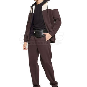 Latest Design Winter Warm Men's Full Zipper <b>Tracksuit</b> Set Causal Long Sleeve Custom Color <b>Plain</b> <b>Tracksuit</b> For Sale - Product Image 4
