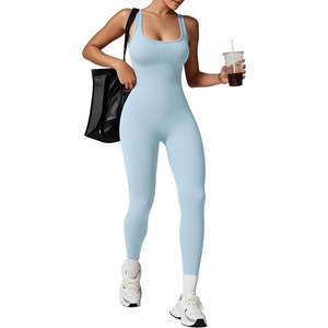 Breathable High Performance Quick Dry Service Top Trendy Lightweight Fitness Active Wear Custom Logo Print High Waist <b>Jumpsuits</b> - Product Image 1