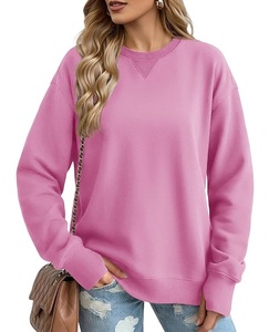 Wholesale Price Luxury Long Sleeve Round Neck Shoulder Slope Solid Comfortable Casual Women's Cotton Sweatshirt From Bangladesh - Product Image 1