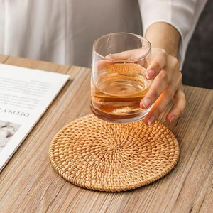Sous-verre en rotin fait main style jardin automne, tapis isolant thermique pour table, restaurant, cuisine, café, tapis de sol - Product Image 3