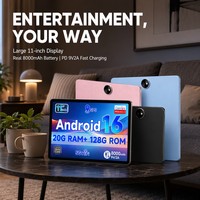 Nouvelle tablette portable Android 16.0 de 11 pouces OEM, tablette PC Unisoc Octa Core 2.2GHz 128GB, appareil photo 13MP+5MP, WiFi 5G, charge rapide