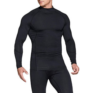 <b>Mens</b> Cross Training <b>Compression</b> <b>Shirt</b> High Neck Long Sleeve Functional Fitness Activewear Stretch Performance Top Custom - Product Image 2