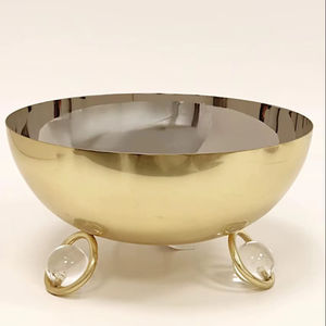 Articles de cuisine et articles ménagers, accessoires métalliques artisanaux, vaisselle et assiettes, bol de service empilable en métal écologique pour la préparation des aliments - Product Image 1