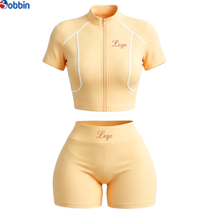 Conjuntos Deportivos de Verano para Mujer, Ropa Urbana Personalizada, Chaqueta de Manga Corta con Cierre y Pantalones Cortos, Conjunto de 2 Piezas, Tendencia en Ventas - Product Image 6