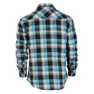 Camisas Casuales de Verano para Hombre, Personalizadas, 100% Algodón, Tejido Dobby, 220g, Ligeras, Cuello Mao, Botones Cubiertos, Diseño a Cuadros - Product Image 3