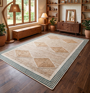 Handmade Extra <b>Large</b> Custom Organic Jute Bohemian Striped Eco-Friendly Low Pile Area <b>Rug</b> <b>for</b> <b>Living</b> <b>Room</b> - Product Image 1