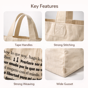 Bolsa de Compras de Algodón Ecológica, Reutilizable, Biodegradable, Personalizable en Colores, con Diseño Impreso en Serigrafía, para Uso Diario - Product Image 5