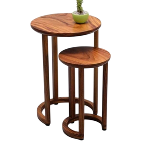 Unique <b>Side</b> <b>Table</b> <b>Round</b> Wooden Coffee <b>Table</b> With Tapered Base Handmade Midcentury Living Room Furniture - Product Image 5