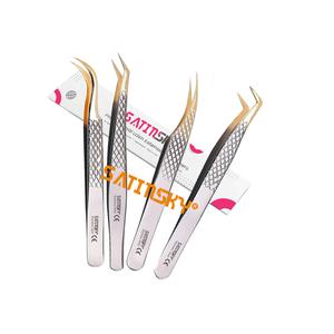 Pince à cils personnalisée avec logo privé pour extensions de cils, pince isolante noire, vente chaude - Product Image 3