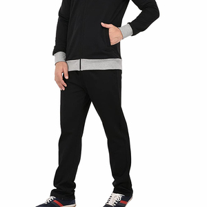 Survêtement Homme Color Block à Fermeture Éclair Intégrale Col Montant Sportswear Décontracté Noir Gris Blanc Polyester Coton Vêtement d'Automne - Product Image 2