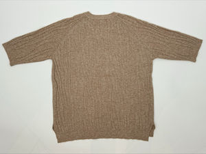 Haute qualité femmes mode à manches courtes tricoté pull décontracté sable solide motif col rond pull automne vendeur chaud - Product Image 4